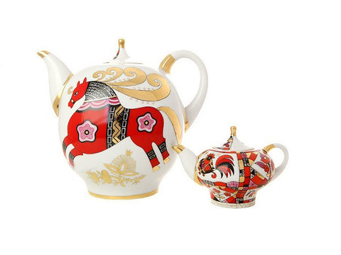 Teapot set Family The Red Horse
