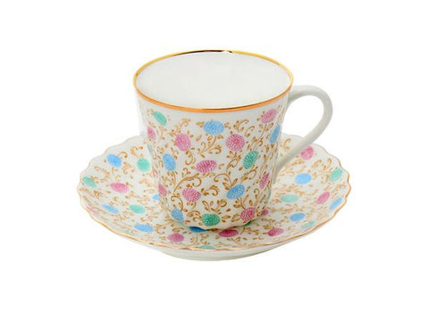 Cup & saucer Twister Chrysanthemum  with gold edging 1/2