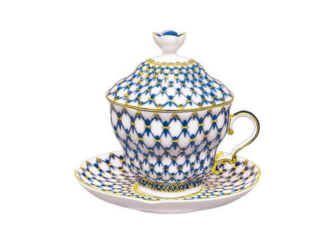 Covered cup & saucer Gift 2 The Cobalt Net