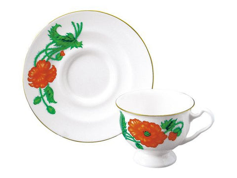 Cup & Saucer Isadora Fire Red Poppy