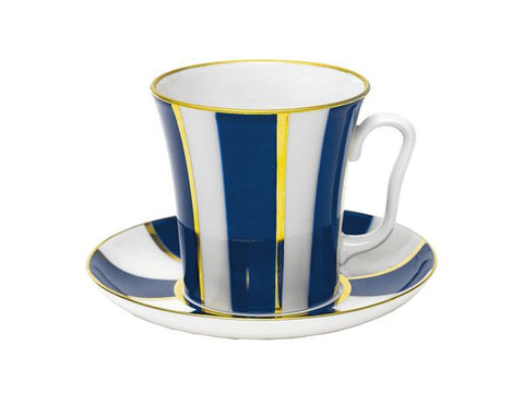Mug & saucer Leningrad Cobalt Stripes
