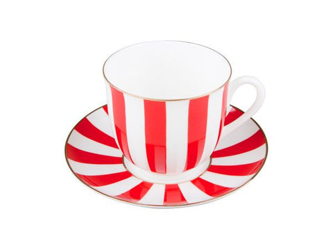 Cup & saucer Yes and No red